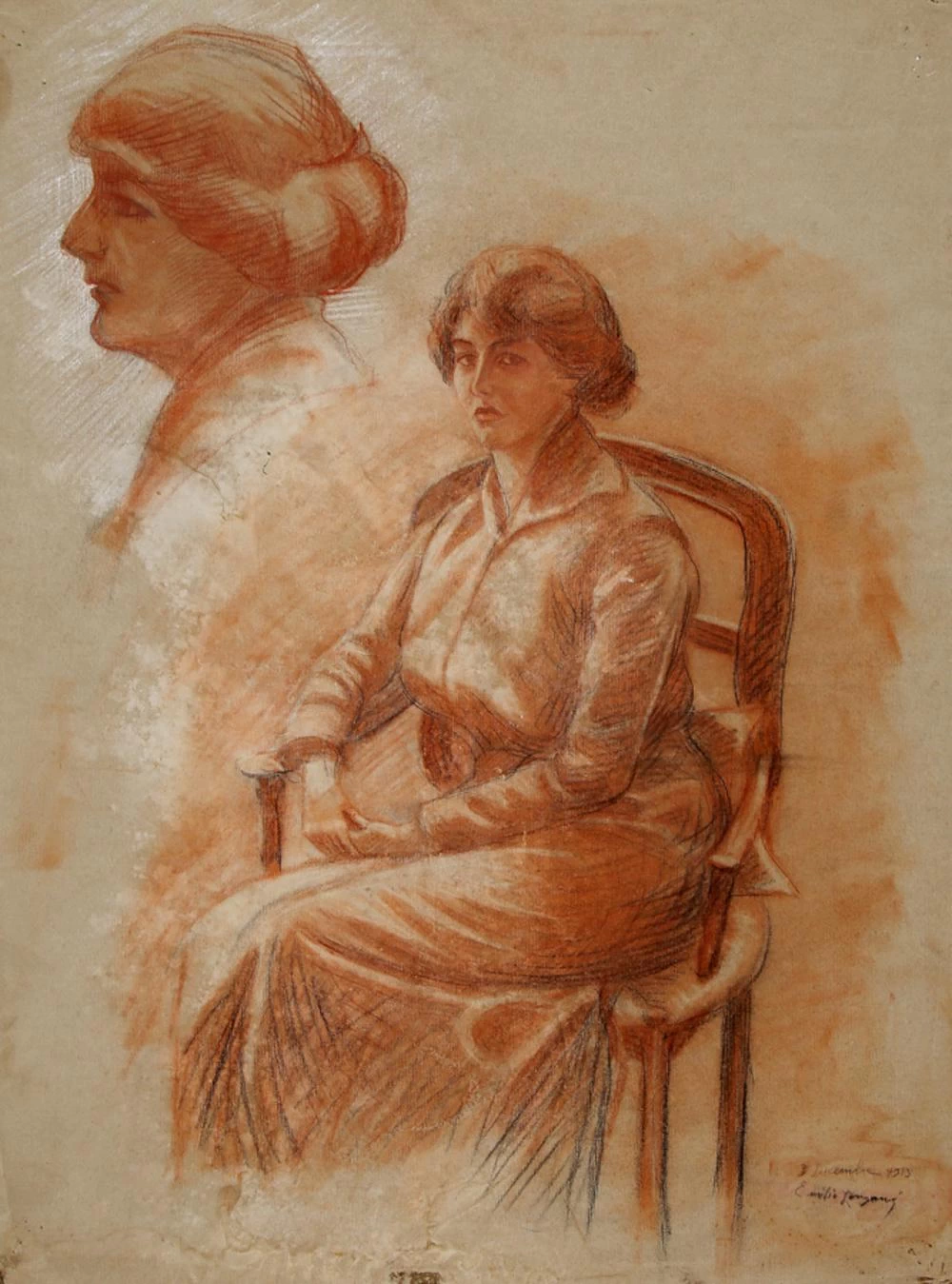 Emilio Longoni - 154, Figura femminile seduta